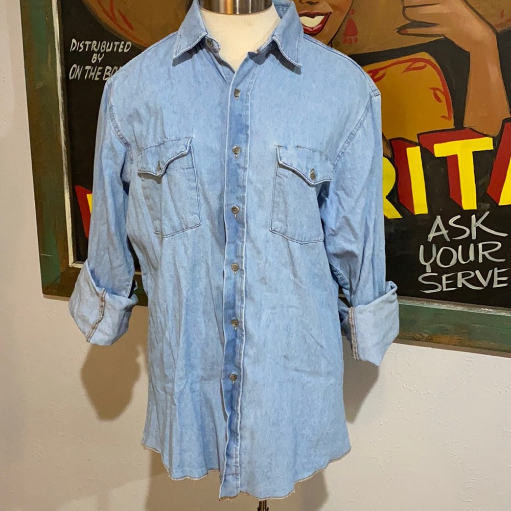 Vintage Made in USA Wrangler Chambray Denim Shirt